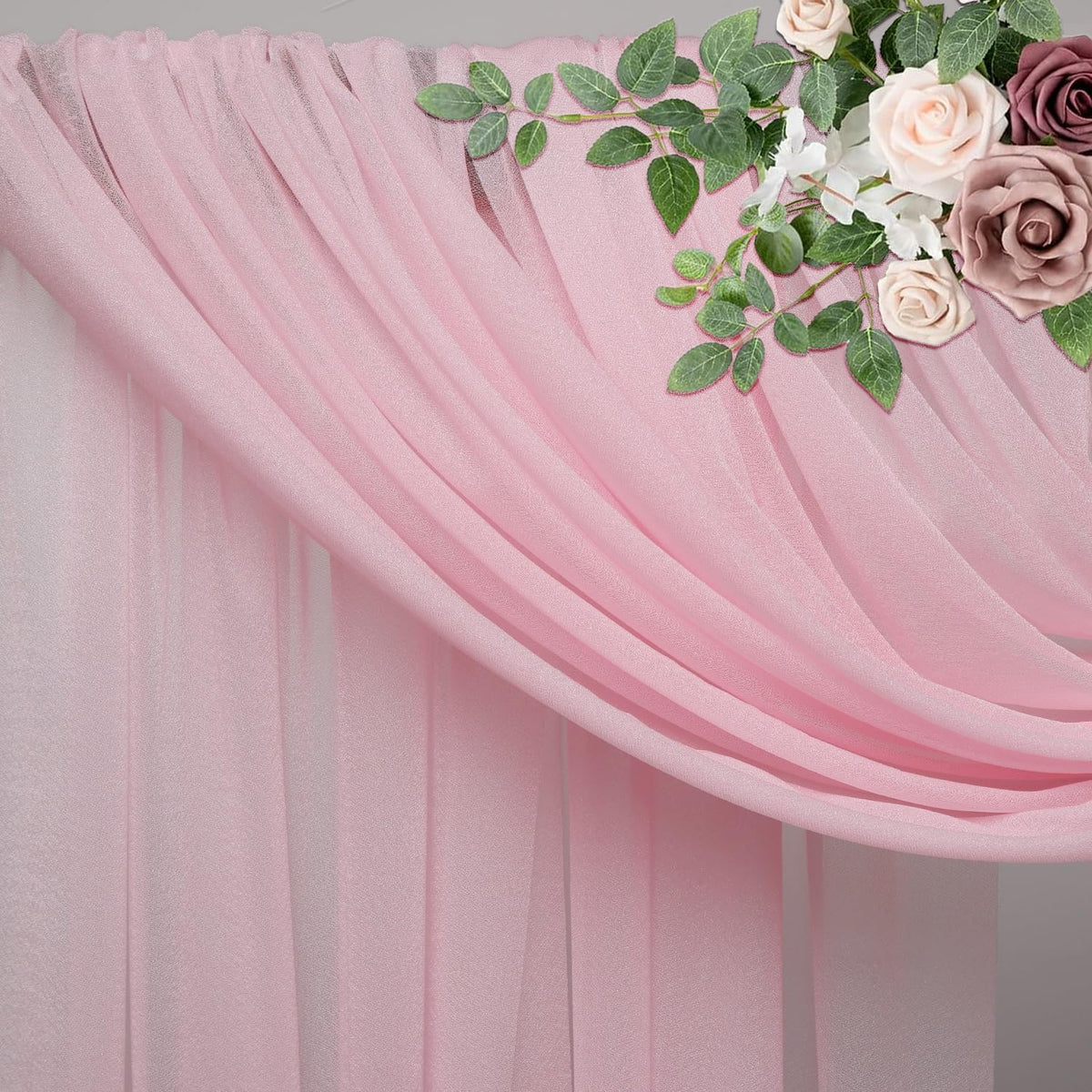 Wedding Arch Draping Fabric 1 Panel Blush Pink Sheer Backdrop Drape
