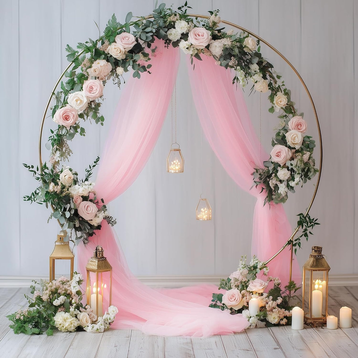 Wedding Arch Draping Fabric 1 Panel Blush Pink Sheer Backdrop Drape