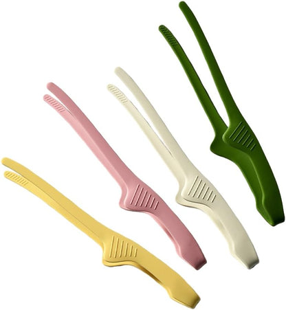 4 Pack Silicone Food Tongs, Heat Resistant BBQ Clamps(Colorful)