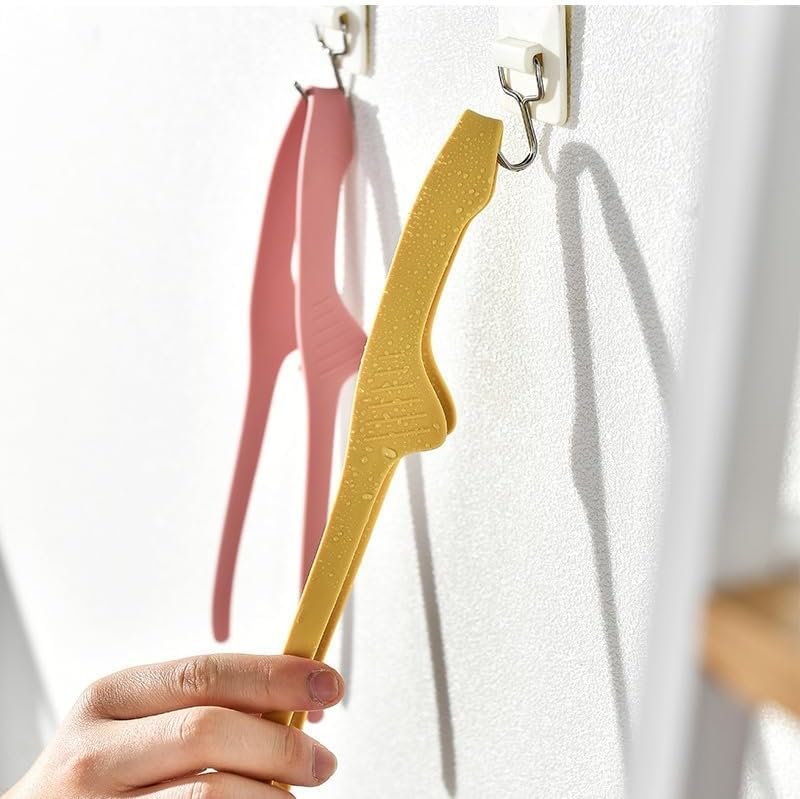 4 Pack Silicone Food Tongs, Heat Resistant BBQ Clamps(Colorful)