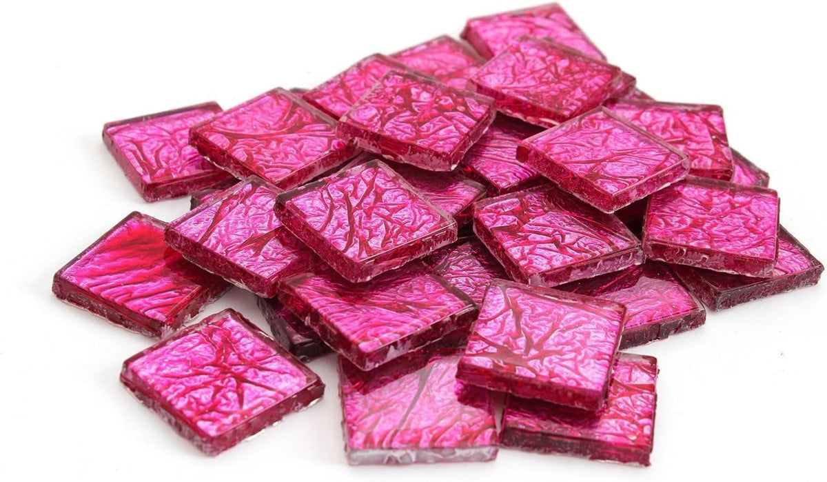 3/4 Inch (20mm) Pink Foil Mosaic Tile, 3 Pound (48 oz) Bulk Assortment of Mosaic Tiles - Mosaic Tile