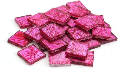 3/4 Inch (20mm) Pink Foil Mosaic Tile, 3 Pound (48 oz) Bulk Assortment of Mosaic Tiles - Mosaic Tile