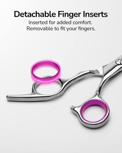 Hair Cutting Scissors, Professional Hair Scissors 6.5 inch Right-Hand Razor Edge Barber Shears Salon Hair Cutting Shears Made of Japanese Stainless Steel, Hand Sharpened Pink
