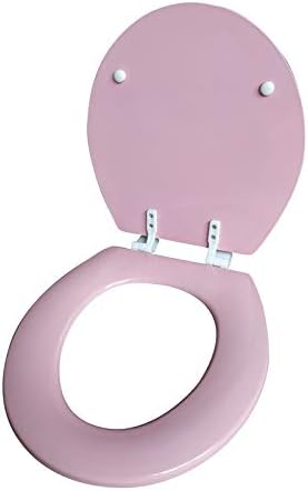 Round Wooden Toilet Seat With Beveled Edge (Pink)*