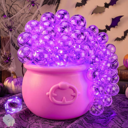 Pink Halloween Decoration Pink Halloween Glowing Cauldron Decor