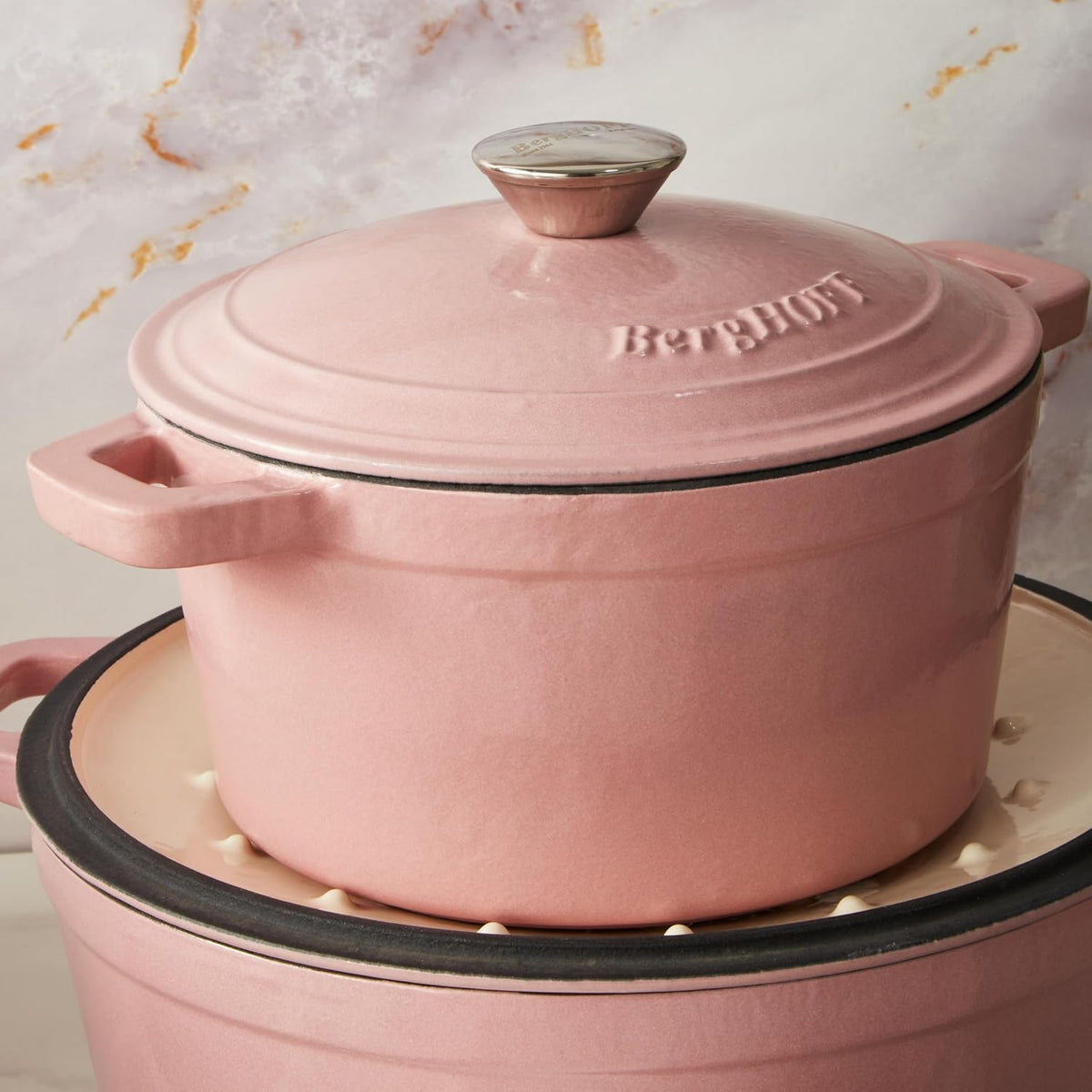 Neo 3 Qt Pink Enameled Cast Iron Round Dutch Oven with Lid