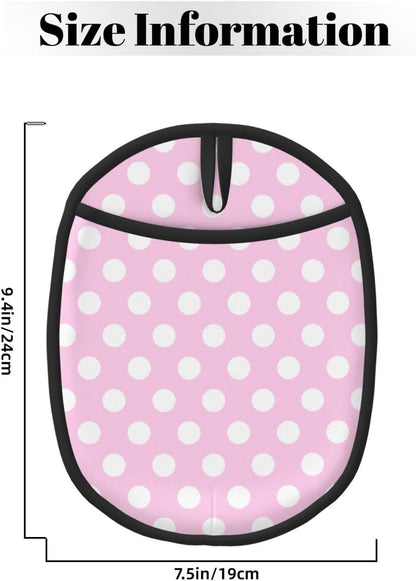Light Pink Polka Dot Print B Pot Holders for Kitchen 1 PC - Heat Resistant Oven Mitts Hot Pads with Pocket, Silicone Pot Holders with Hanging Loop, Non Slip Potholders for Kitchen Baking Cooking