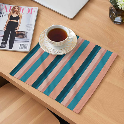 Cloth Napkins Set of 2pcs, Light Blue Pink Stripes Dinner Napkins Cloth Washable Reusable Napkin for Wedding Holiday Party Dinner Table Decor Geometric Vertical Striped