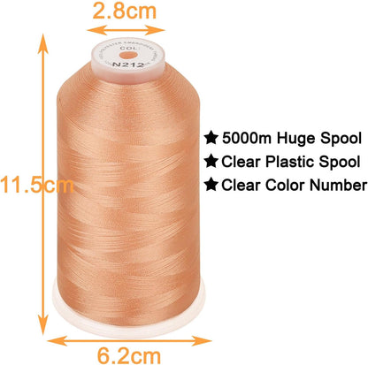 Huge Spool Embroidery Machine Thread -Peach Fits Janome Color
