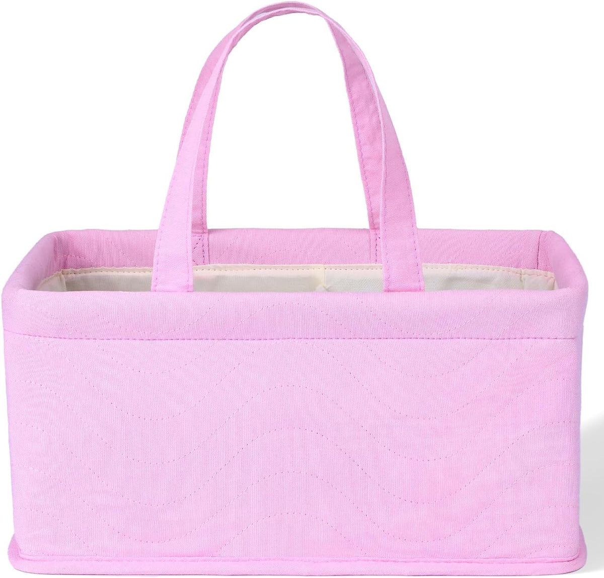 Baby Diaper Caddy Organizer, Pink Quilted Fabric, Car Diaper Caddy