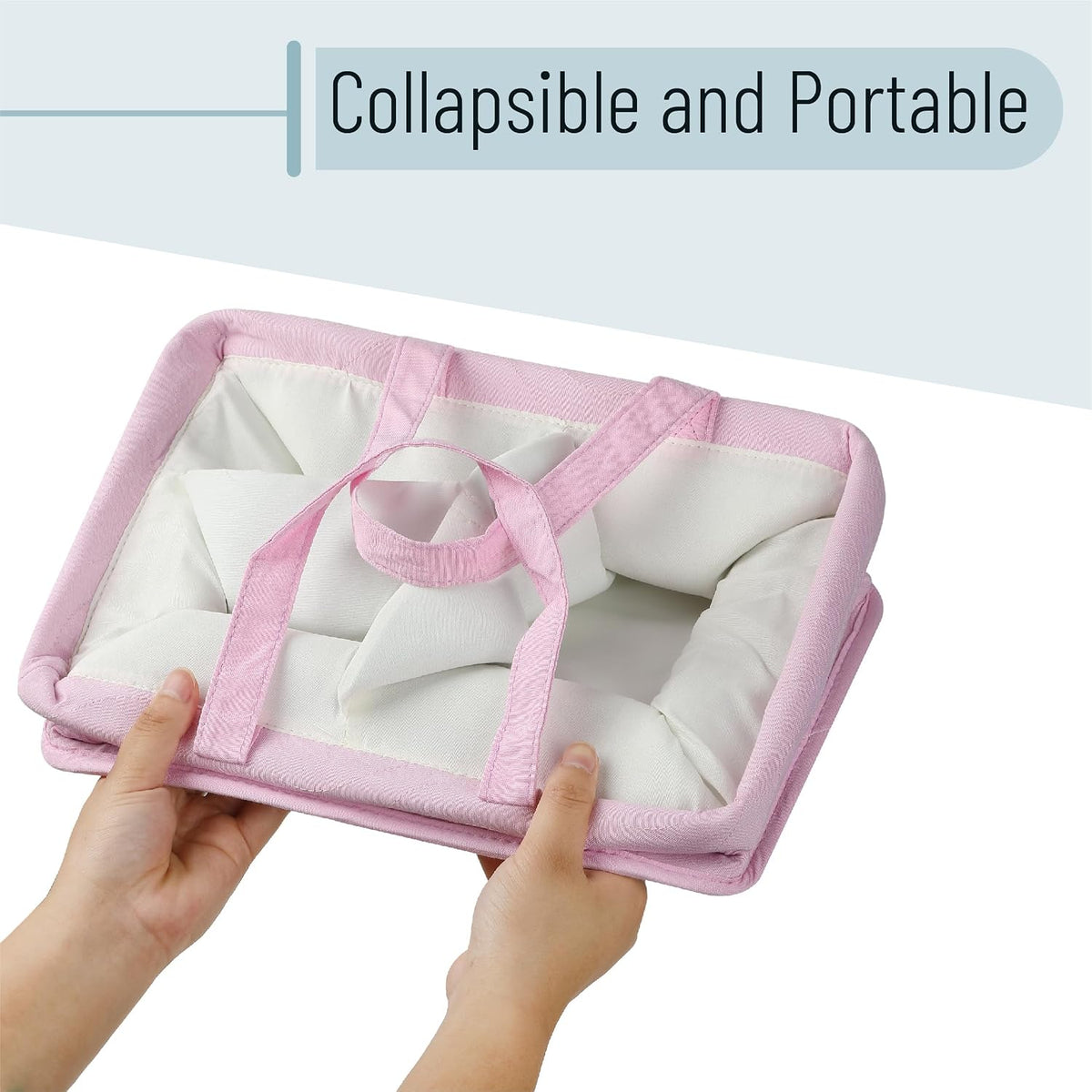 Baby Diaper Caddy Organizer, Pink Quilted Fabric, Car Diaper Caddy