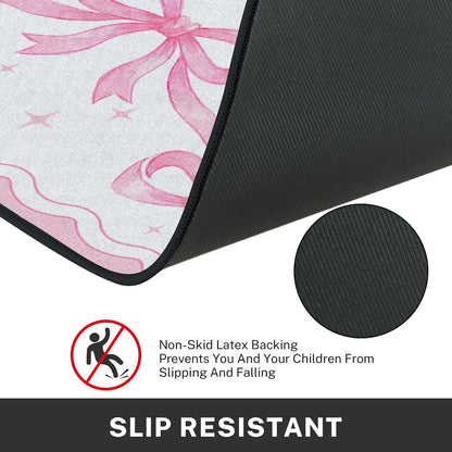 Kitchen Rugs Set of 2 Non Slip WashableCoquette Bow