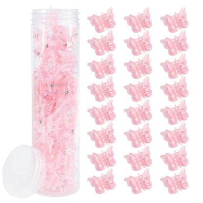 60PCS Mini Pink Butterfly Hair Clips for Y2k Hair Accessories