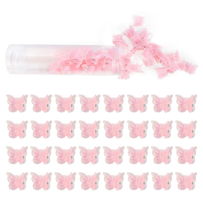60PCS Mini Pink Butterfly Hair Clips for Y2k Hair Accessories