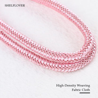 2pcs Fabric Curtain Tiebacks, Windows Curtain Hold Back for Home Essential Bedroom Living Room, Circular Rope Holder, Pink