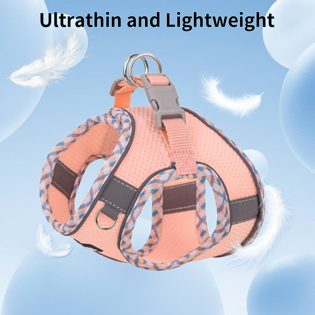 AIITLE Tiny Dog Harness and Leash Set, Step-in Vest for Puppy, Pink XXXS