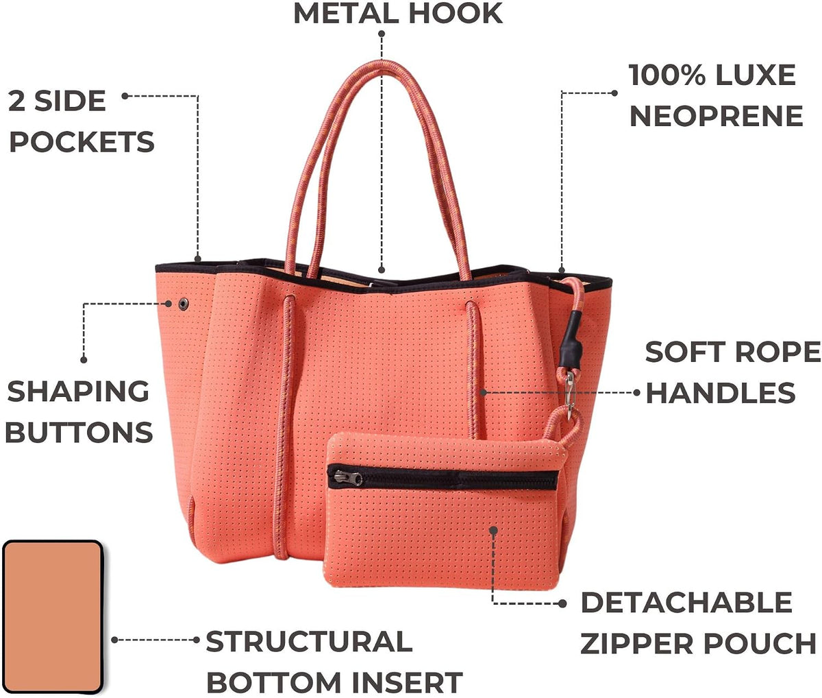 POPUPS Tote Bag, Everyday Neoprene Bags for Women