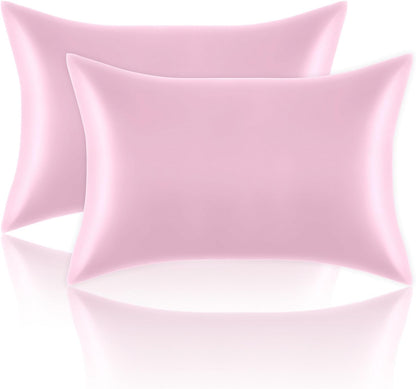 Pink Satin Pillowcase, Similar to Silk Pillow Cases 20x26 inches