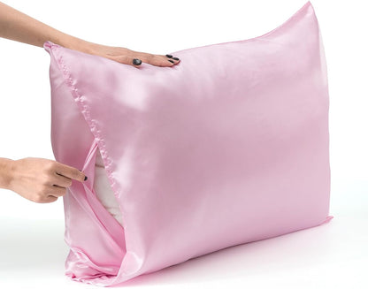 Pink Satin Pillowcase, Similar to Silk Pillow Cases 20x26 inches