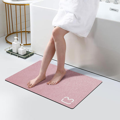 RUERYA Blush Pink Bathroom Rugs Stone Bath Mats for Bathroom,15.7"x23.6"