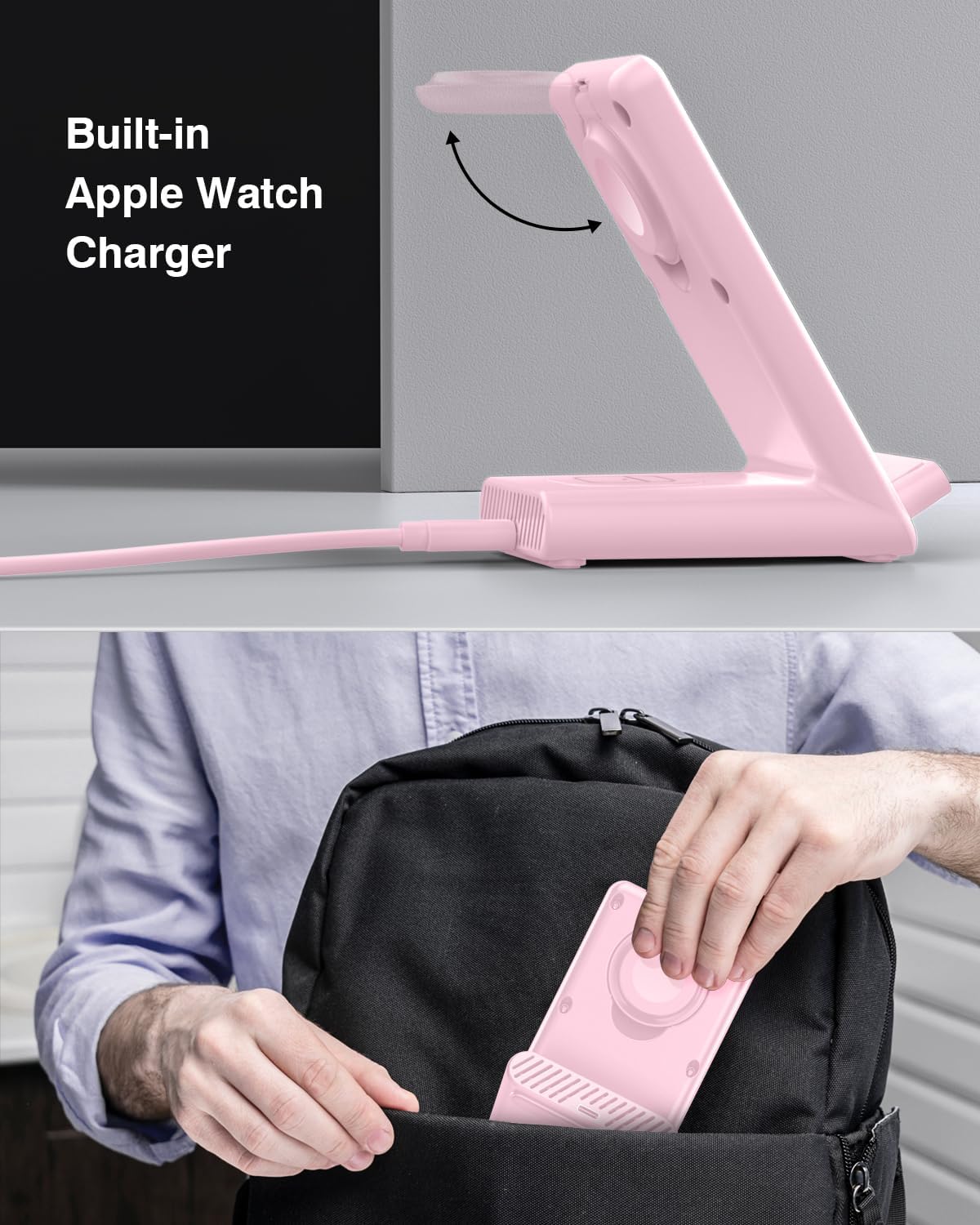 Wireless Charging Station,3 in 1 Charging Stand for Apple Multiple Devices