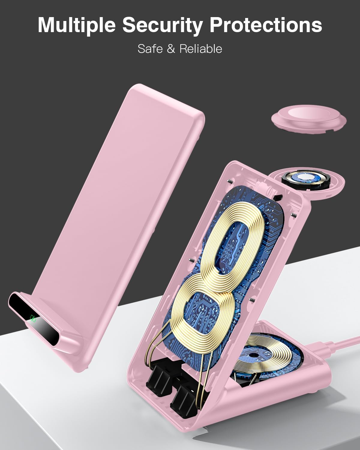 Wireless Charging Station,3 in 1 Charging Stand for Apple Multiple Devices
