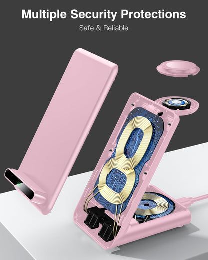 Wireless Charging Station,3 in 1 Charging Stand for Apple Multiple Devices