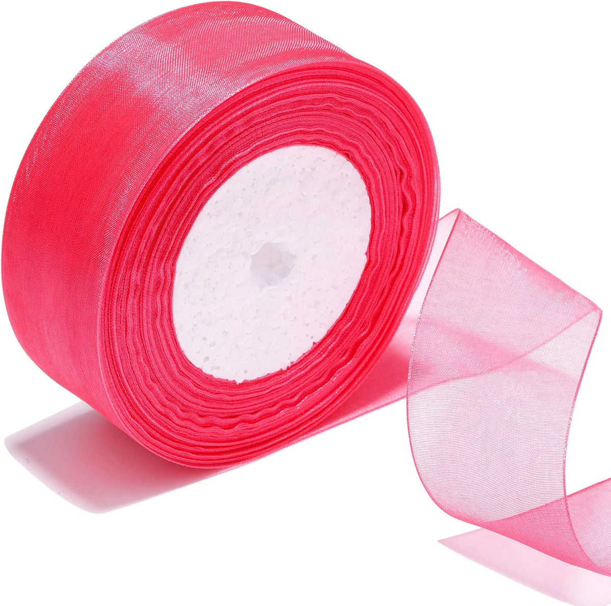 1-1/2 Inch Sheer Organza Ribbon 50 Yards Peach Chiffon Ribbon for Gift Wrapping,Bouquets,Wedding,DIY Craft
