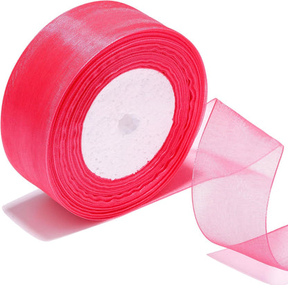 1-1/2 Inch Sheer Organza Ribbon 50 Yards Peach Chiffon Ribbon for Gift Wrapping,Bouquets,Wedding,DIY Craft
