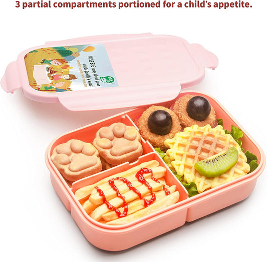 ® Bento Lunch Box for Kids, 1150ml, 3 Compartments, Pink