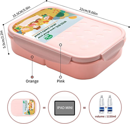 ® Bento Lunch Box for Kids, 1150ml, 3 Compartments, Pink