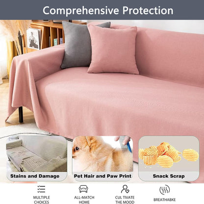 Modern Sofa Blanket, Sofa Throw 3 Seater, Washable Couch Cover Bed Protector, Multi Purpose Large Throw for Sofas Bedroom Travel Camping-pink-180x130cm(70x51inch)