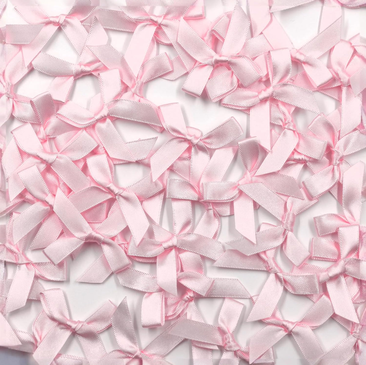 60pcs 1.7" Mini Pink Ribbon Bows Decor – Small DIY Satin Bows for Crafts, Little Bows for Gift Wrapping, Tiny Bow Stickers for Scrapbook Treats Balloon Cake Hairstyle Candle Decorations