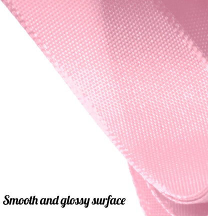 25 Yards Pink Satin Ribbon 1 1/2inch, Single Face Polyester Silk Fabric Hair String Ribbon for Craft, Flower Bouquets, Gift Wrapping, Wedding, Bow Making and Valentines Decoration
