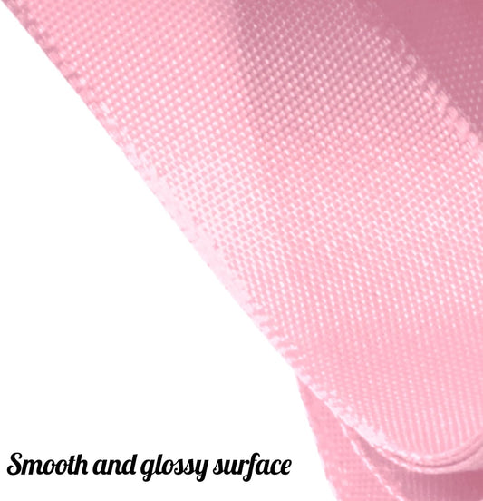 25 Yards Pink Satin Ribbon 1 1/2inch, Single Face Polyester Silk Fabric Hair String Ribbon for Craft, Flower Bouquets, Gift Wrapping, Wedding, Bow Making and Valentines Decoration