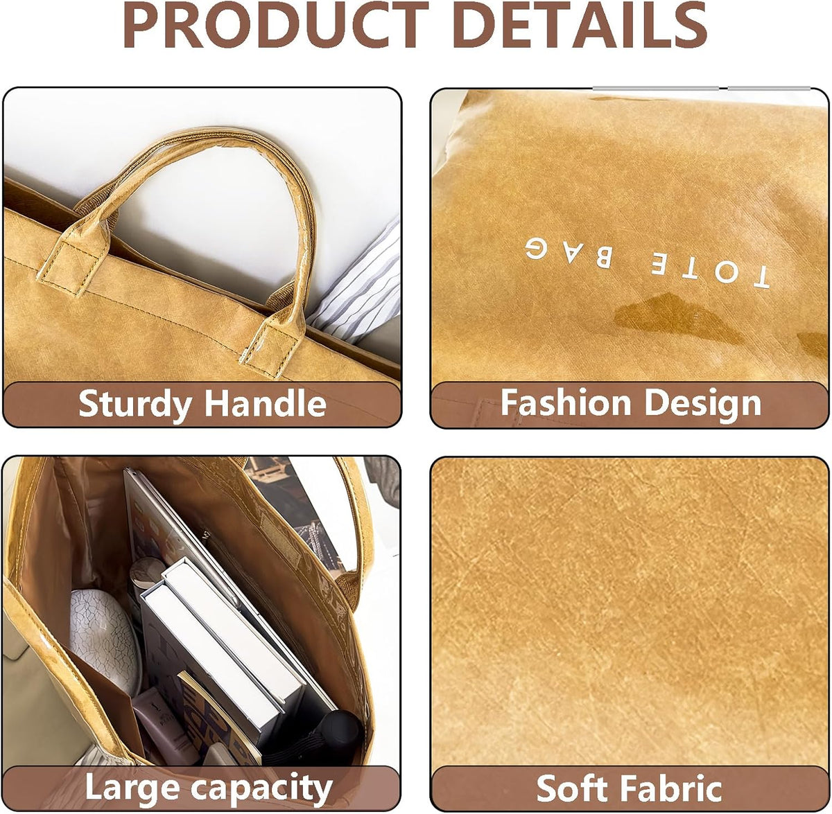 Women's Large PVC Tote Bag Letters Print Handbags Paper Shoulder Bag Clear Shopping Hobo Bag