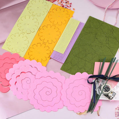DIY Felt Roses Art Craft Kits, Beginner Floral Gifts for Mother’s Day, 3D Pink Roses Great for Gift and Home Event Decorations