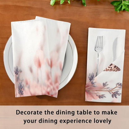 Blueangle Pink Wild Flowers Cloth Napkins, Set of 1,20x20 Inch Heavy Duty Fabric for Holiday Parties & Dinner Table Decor（43）