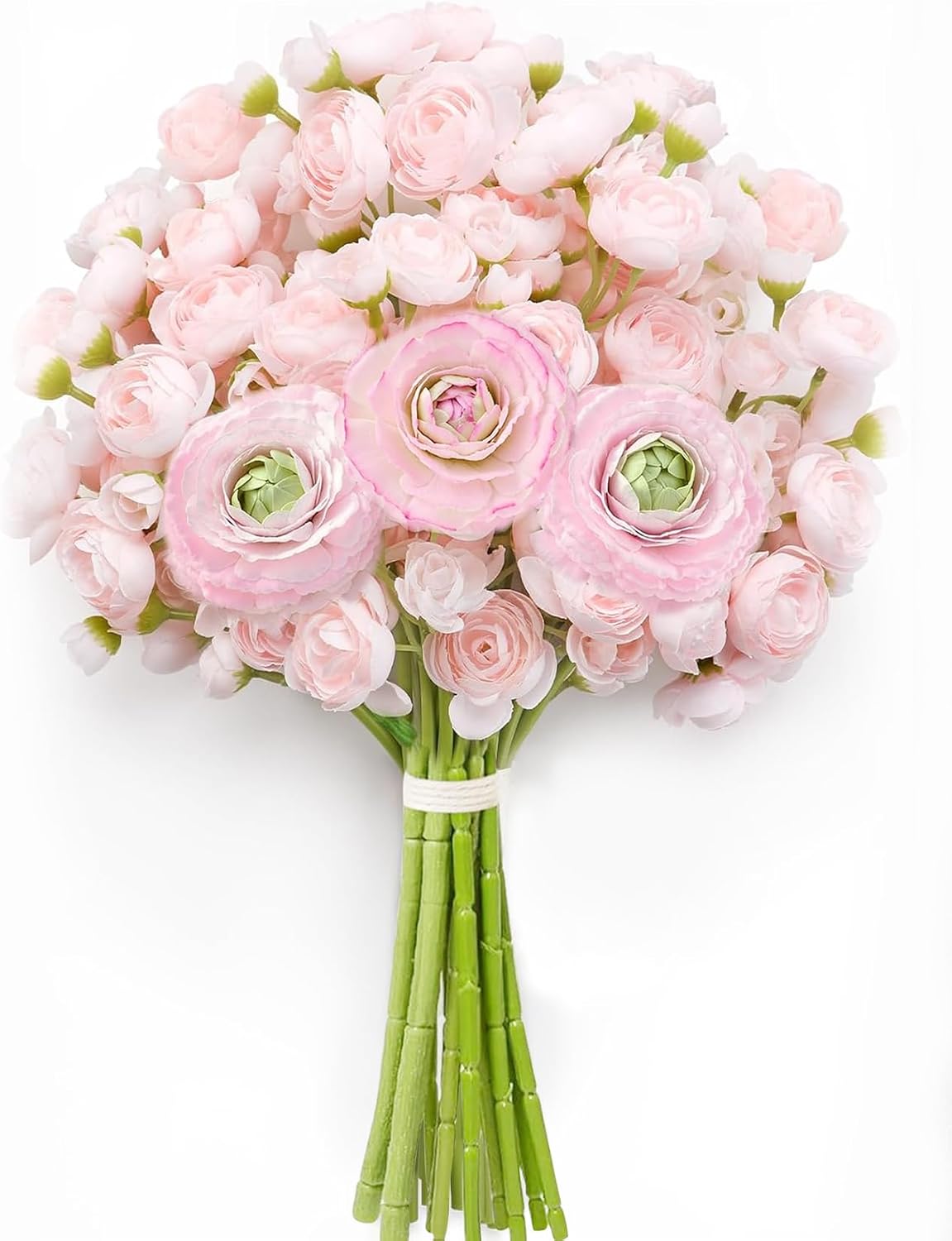 Dolicer Real Touch Ranunculus Artificial Flowers, 18 Inch Fake Peonies Artificial Flowers, Pink Faux Flower for Vase Faux Peony Bulk for Home Table Wedding Bridal Bouquet Decor 8Pcs
