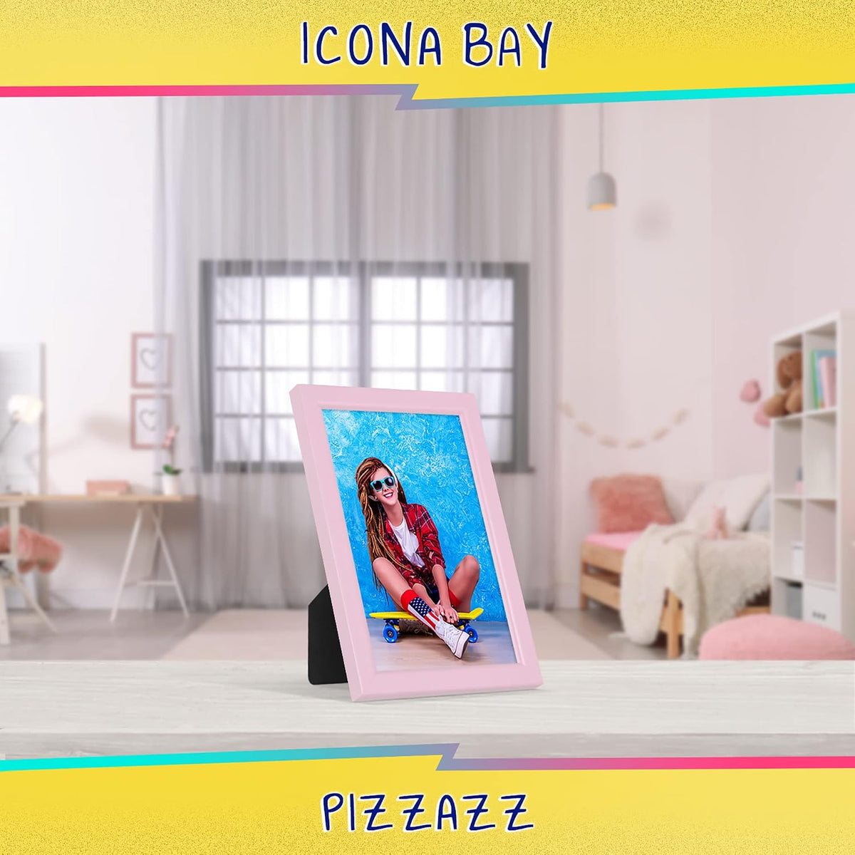 4x6 Pastel Pink Picture Frame - Solid Wood, Pizzazz Collection