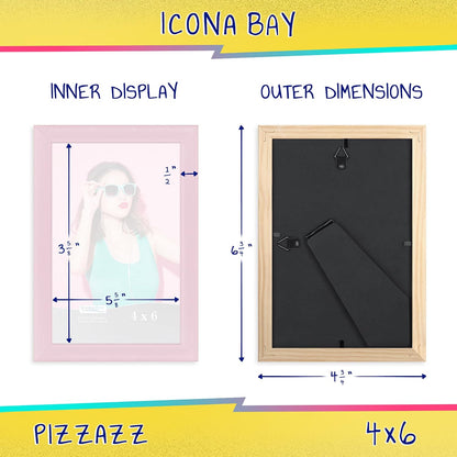 4x6 Pastel Pink Picture Frame - Solid Wood, Pizzazz Collection
