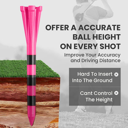 VEASAERS Golf Tees Plastic with Stripes