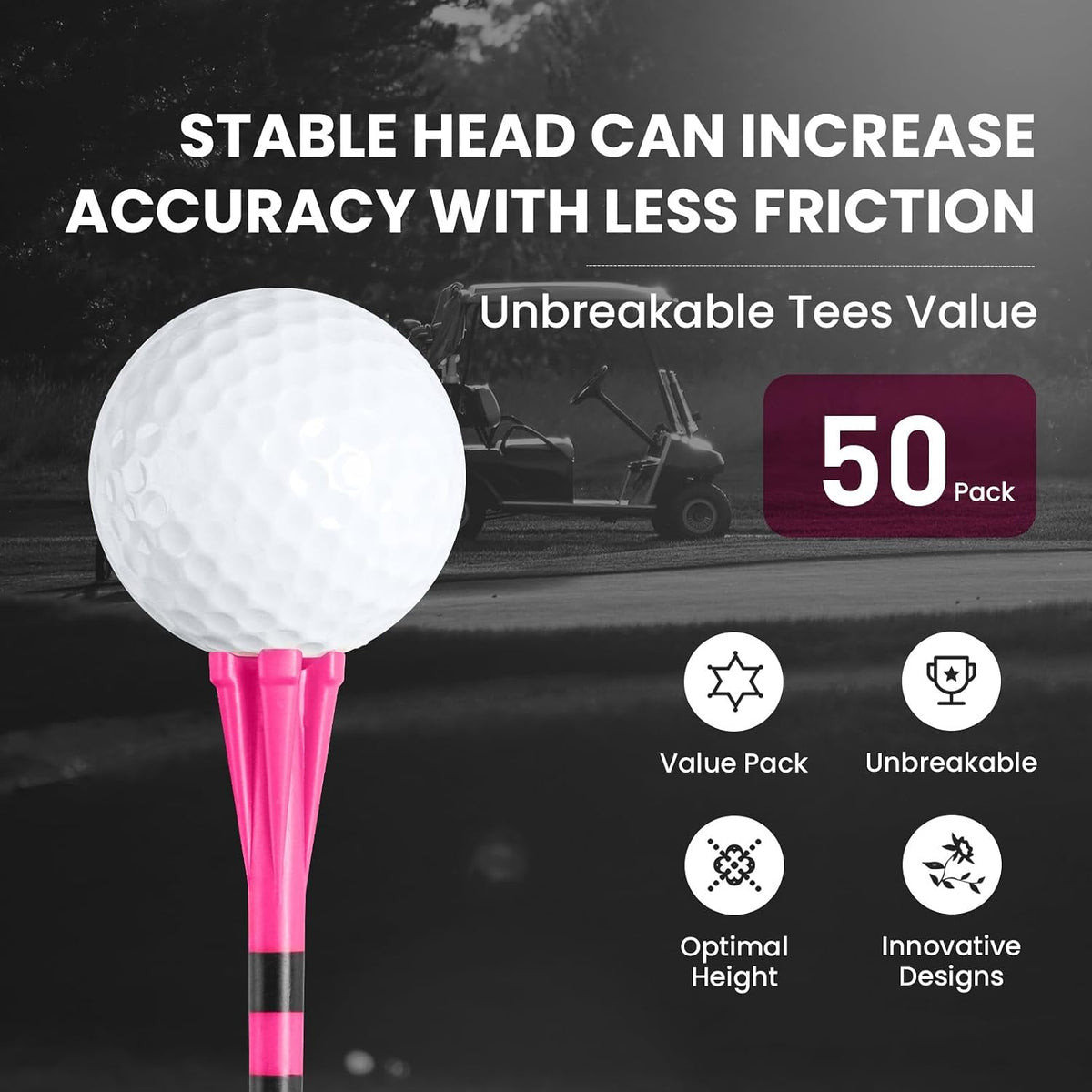 VEASAERS Golf Tees Plastic with Stripes