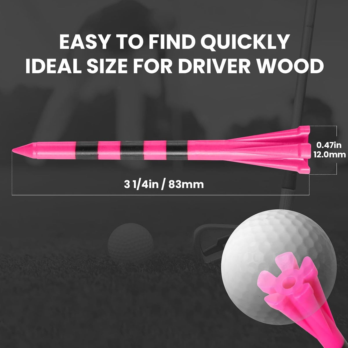 VEASAERS Golf Tees Plastic with Stripes