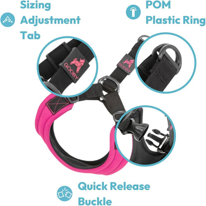 Escape Free Sport Dog Harness, Choke-Free, Pink, Large