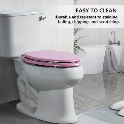 Glitter Toilet Seat, Slow Close (Elongated, Pink)
