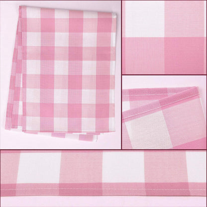 yuboo Pink and White Gingham Table Runner 72 Inch, Fall Plaid Home Decor