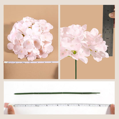26 Pieces Hydrangea Artificial Flowers Pink Silk Flowers Artificial Flowers Heads with Stems for Home Wedding Party Decorations