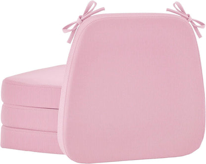 Dining Chair Cushions, Pink, 17"x16", Set of 4