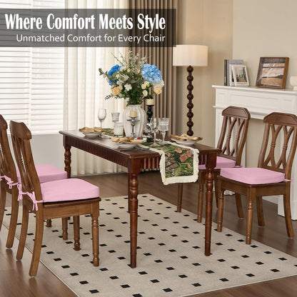Dining Chair Cushions, Pink, 17"x16", Set of 4